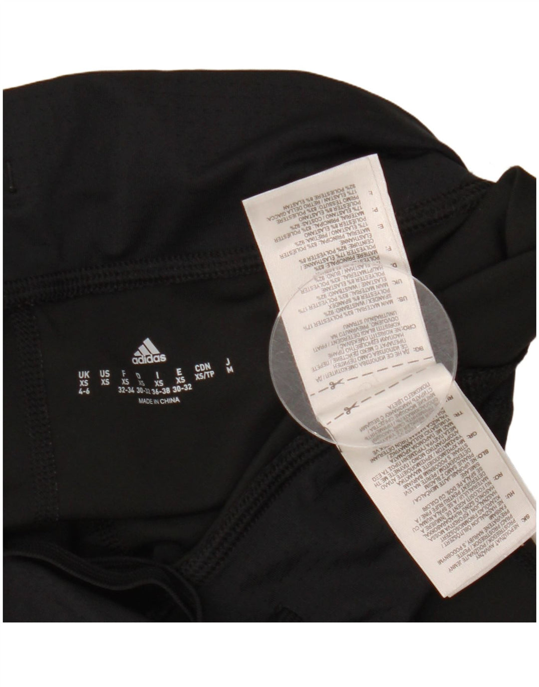 ADIDAS Capri Leggings til kvinder UK 4/6 XS sort polyester