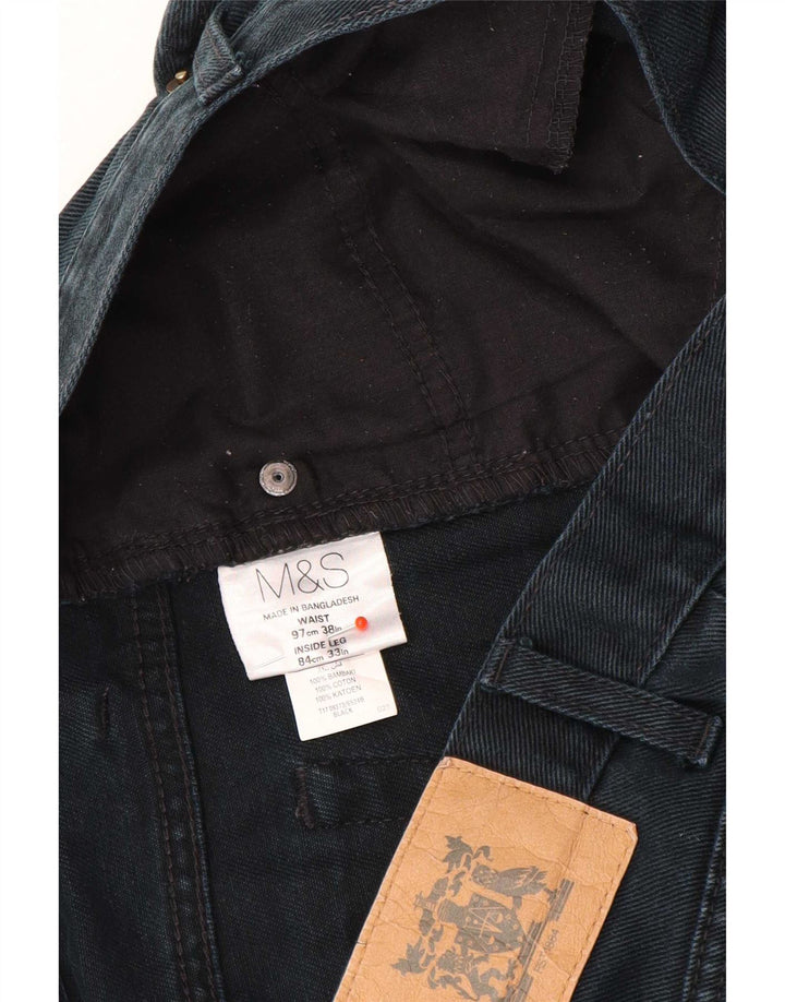 Marks & Spencer Straight Jeans til mænd W38 L33 Sort bomuld