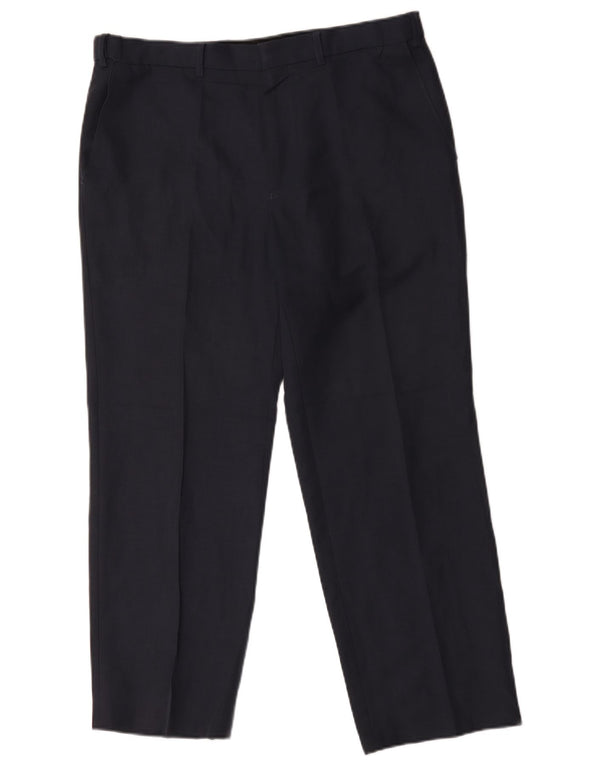 Marks & Spencer Straight Chino-bukser til mænd W36 L29 Marineblå polyester