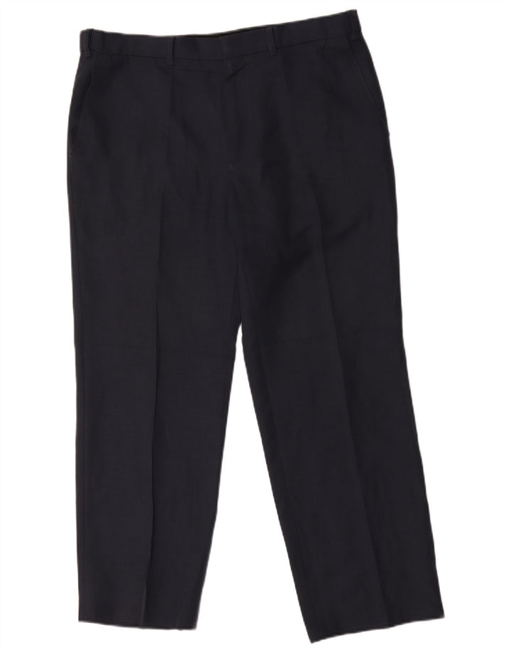 Marks & Spencer Straight Chino-bukser til mænd W36 L29 Marineblå polyester