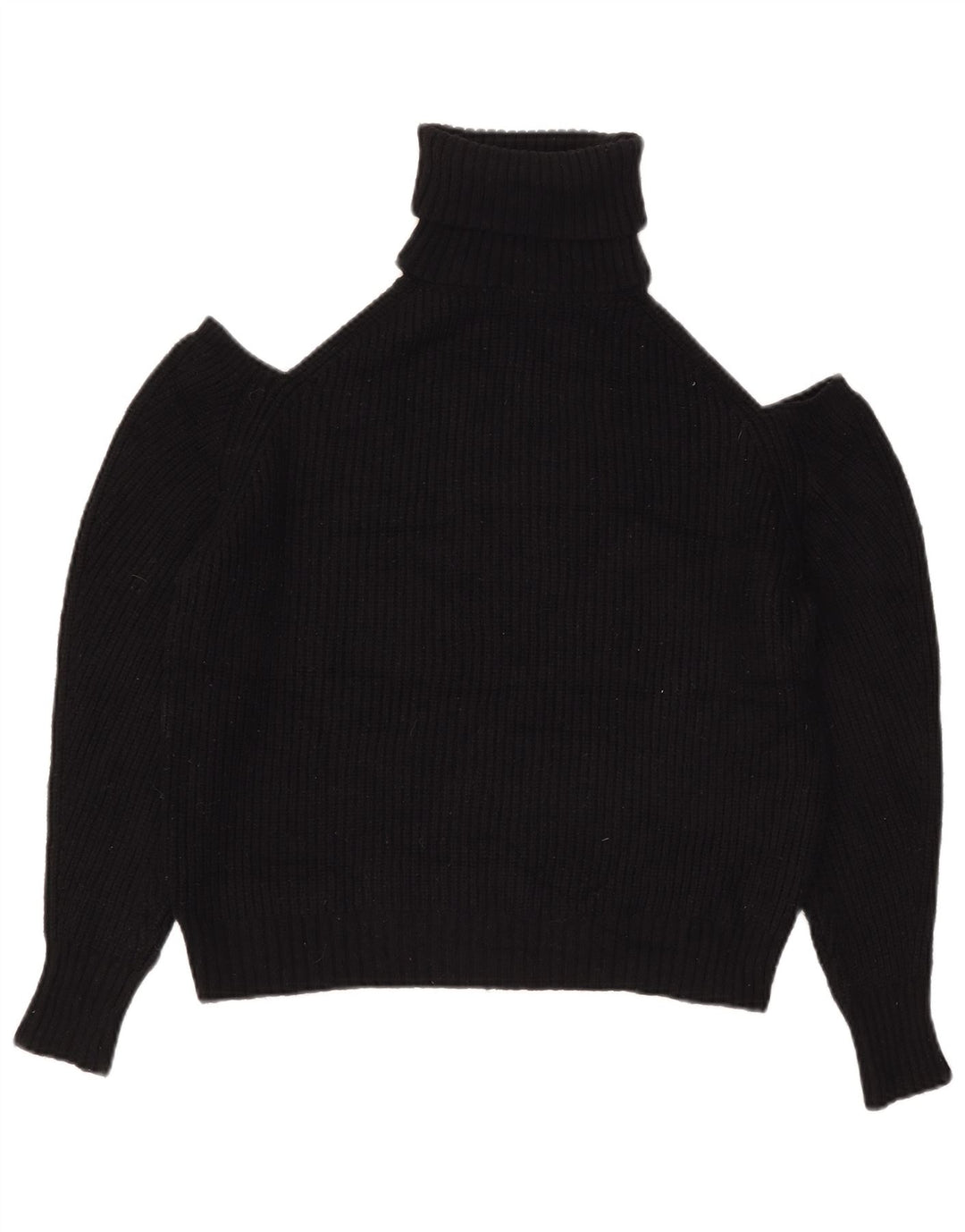 Zara Dame Off Shoulder Roll Neck sweater UK 14 Medium Black