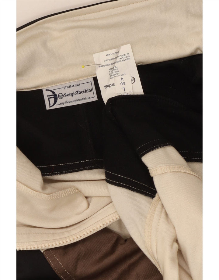 Sergio Tacchini Herre træningsdragt Topjakke Stor hvid Colourblock Polyester