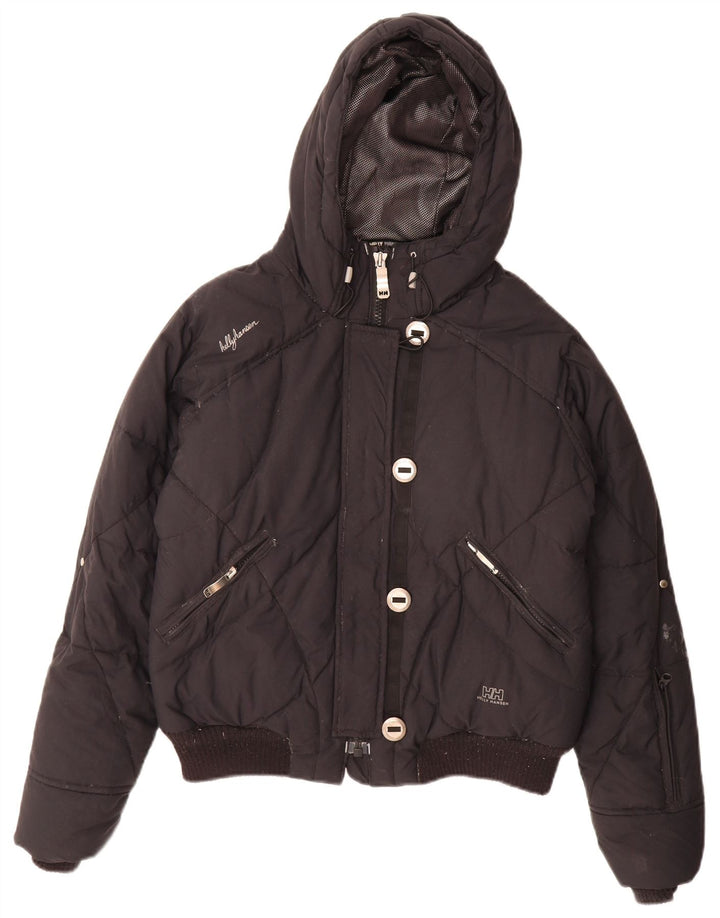 Helly Hansen Dame Hætte Polstret Jakke UK 14 Medium Sort Nylon
