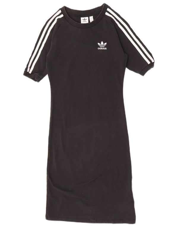 Adidas Dame T-Shirt Dress UK 8 Small Black Bomuld
