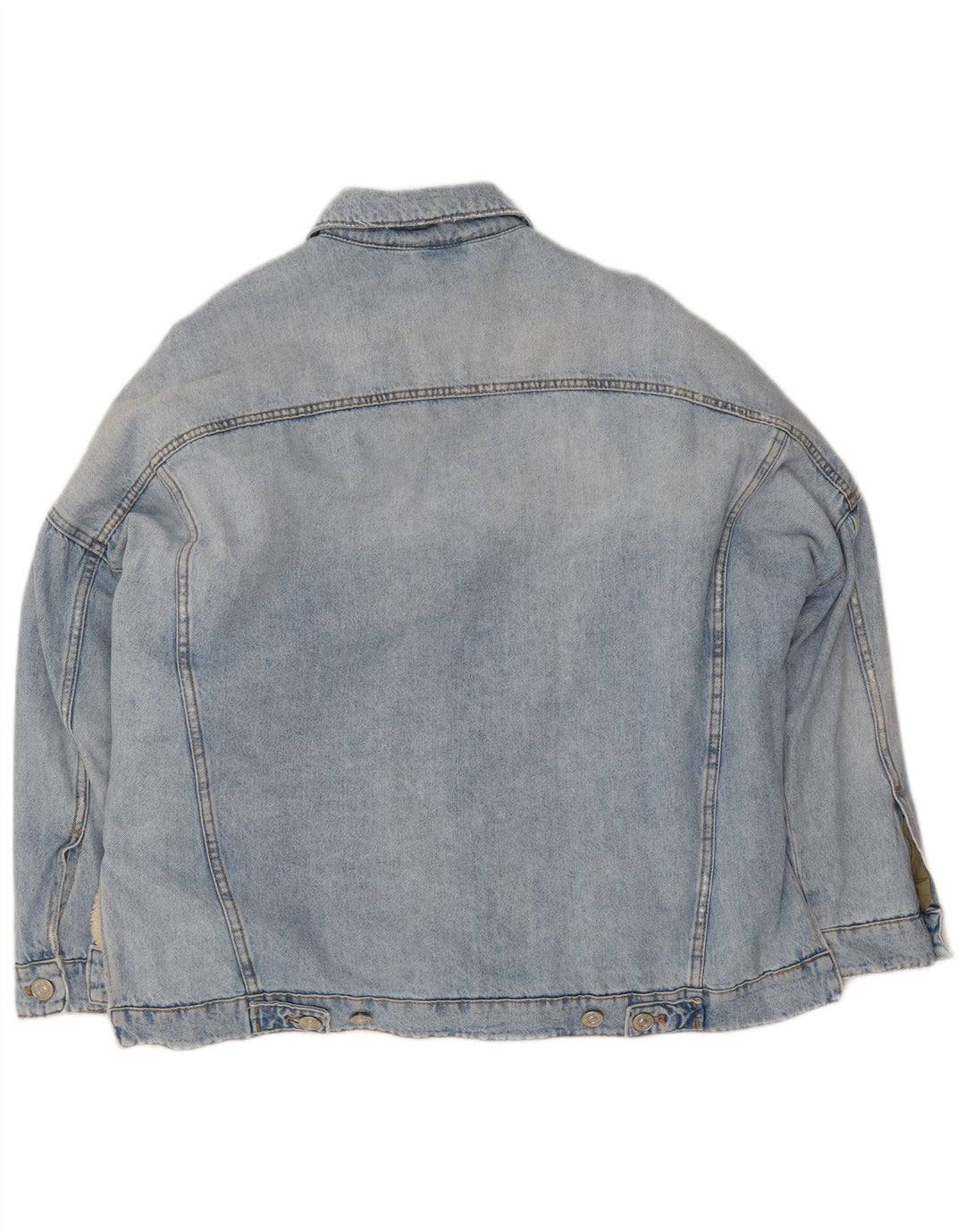Zara Dame Oversized Denim Sherpa Jacket UK 14 Medium Blue