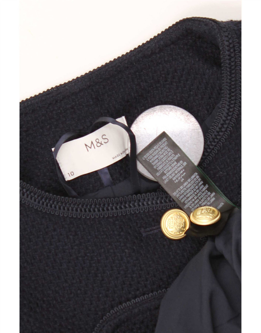 Marks & Spencer Damestrik Bolero-jakke UK 10 Small Navy Blue Polyester