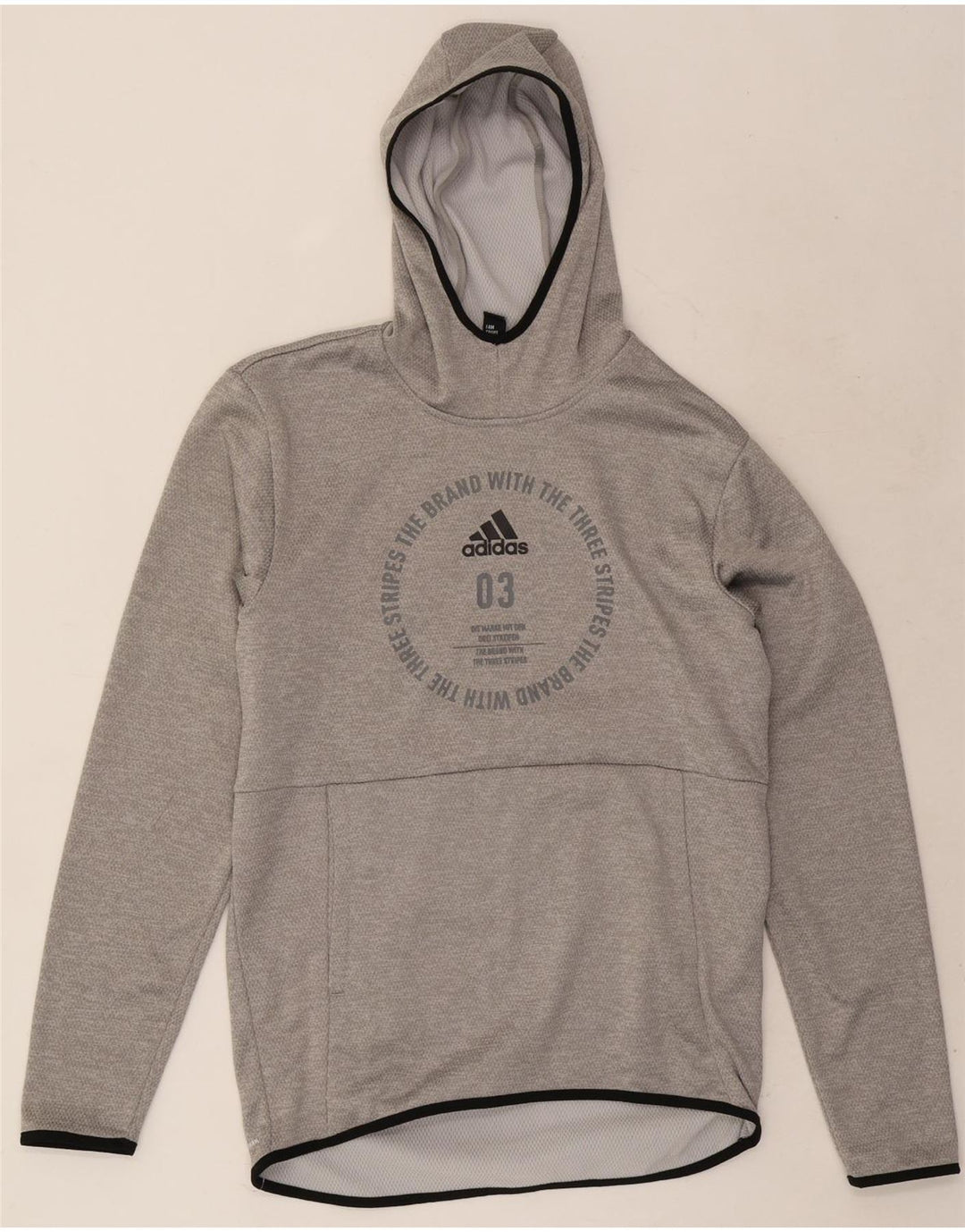 Adidas Grafisk hættetrøje til mænd, lille grå polyester