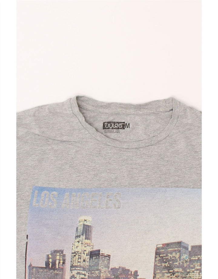 JULES Mens Regular Graphic T-Shirt Top Medium Grey Cotton Vintage Jules and Second-Hand Jules from Messina Hembry 