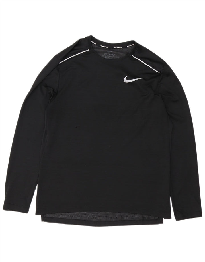 Nike Herre Dri Fit Top Langærmet Medium Sort Polyester