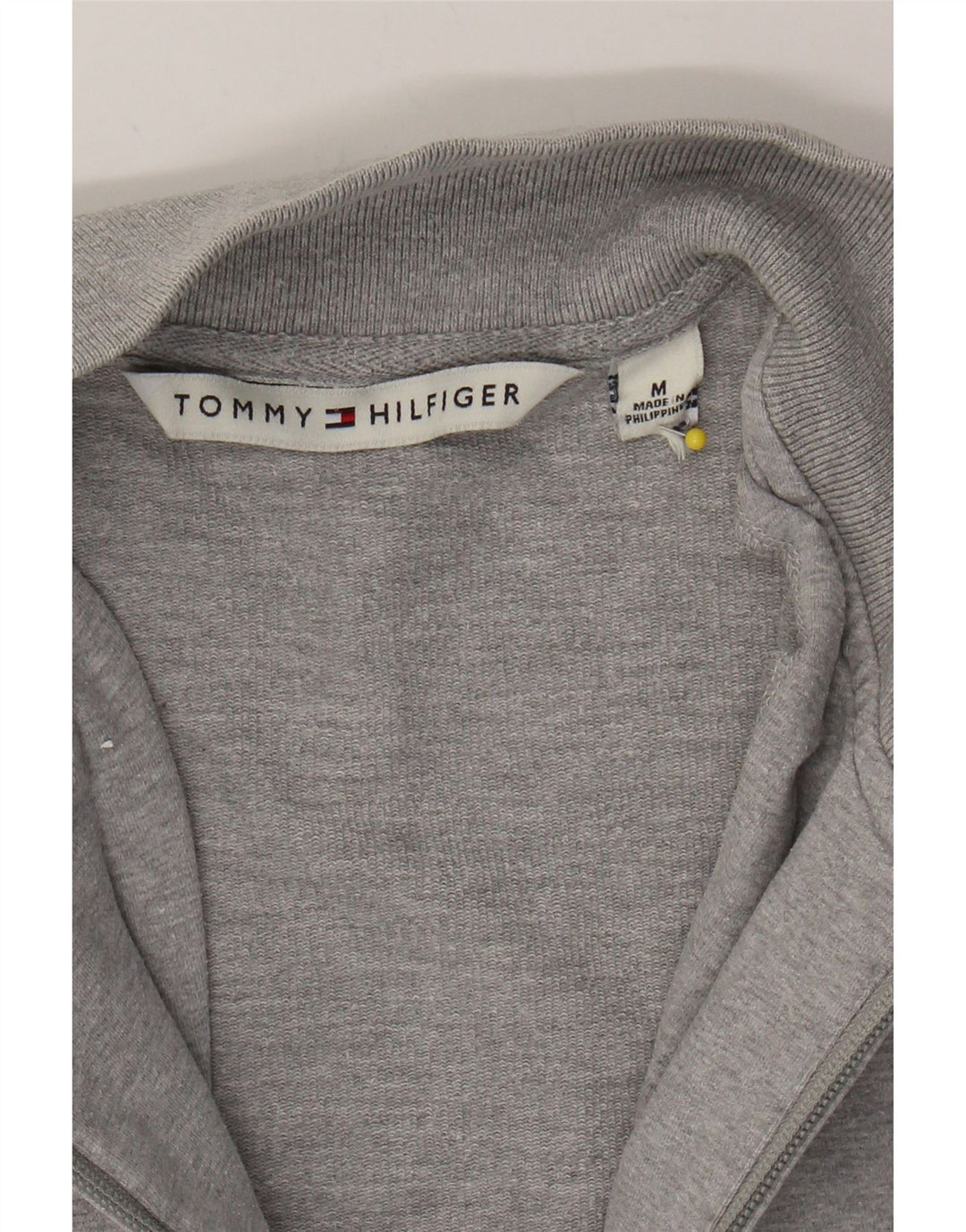 TOMMY HILFIGER Womens Tracksuit Top Jacket UK 14 Medium Grey Colourblock Vintage Tommy Hilfiger and Second-Hand Tommy Hilfiger from Messina Hembry 