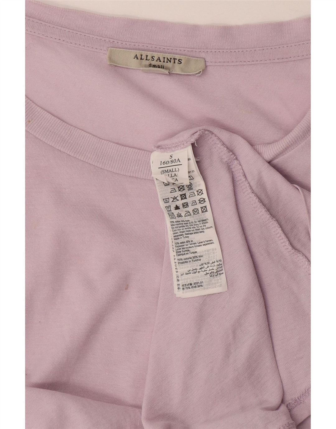 All Saints Dame Oversized Vest Top UK 10 Lille Lilla Bomuld