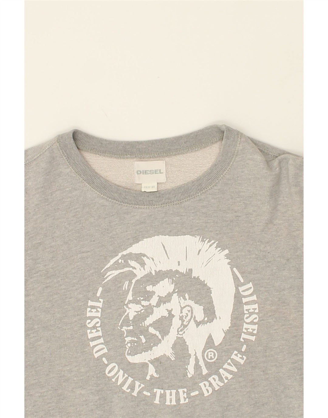 DIESEL Boys Graphic Sweatshirt Jumper 13-14 Years XL Grey Cotton Vintage Diesel and Second-Hand Diesel from Messina Hembry 