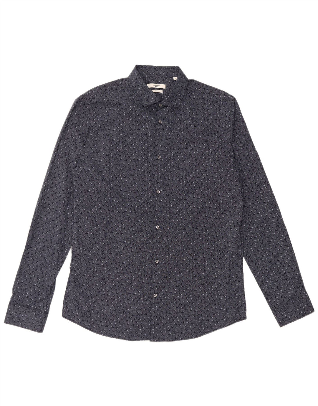 JACK & JONES Slim Fit skjorte til mænd Stor marineblå plettet bomuld