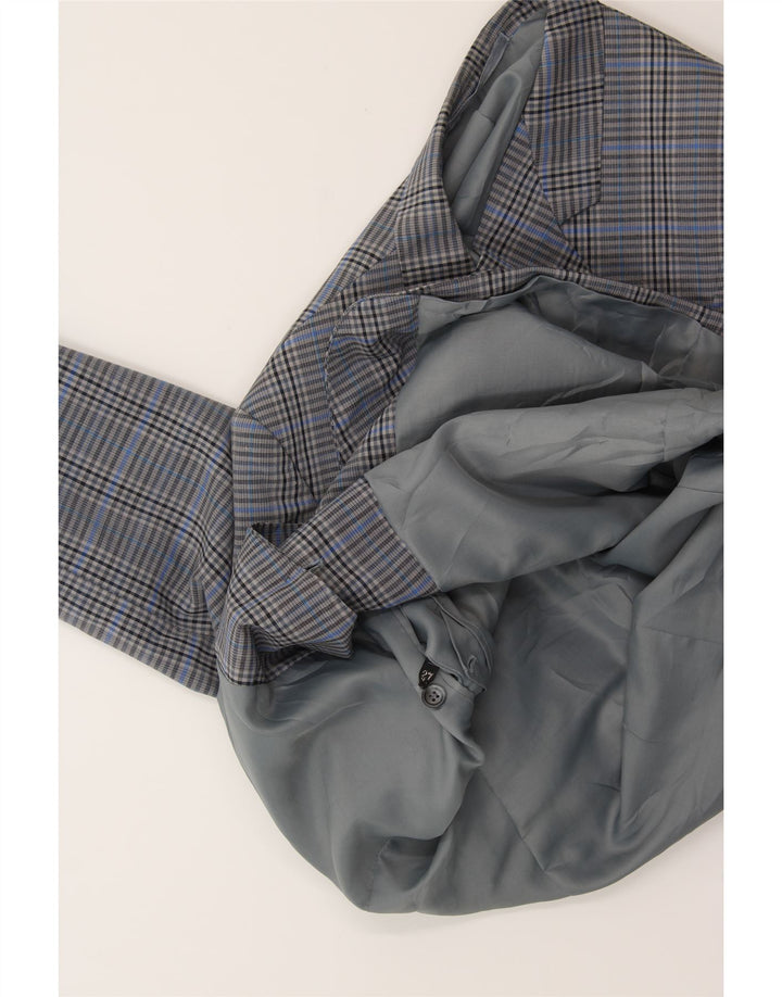 VINTAGE Mens 2 Button Blazer Jacket UK 40 Large Grey Check Vintage Vintage and Second-Hand Vintage from Messina Hembry 
