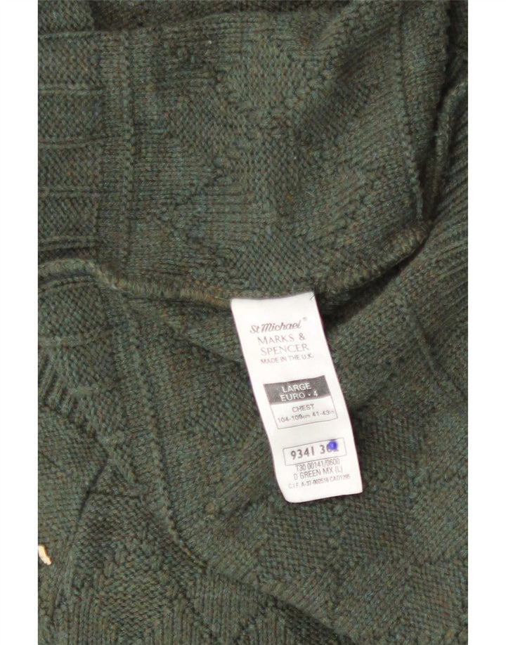 Marks & Spencer Herre St. Michael Cardigan Sweater Large Grøn