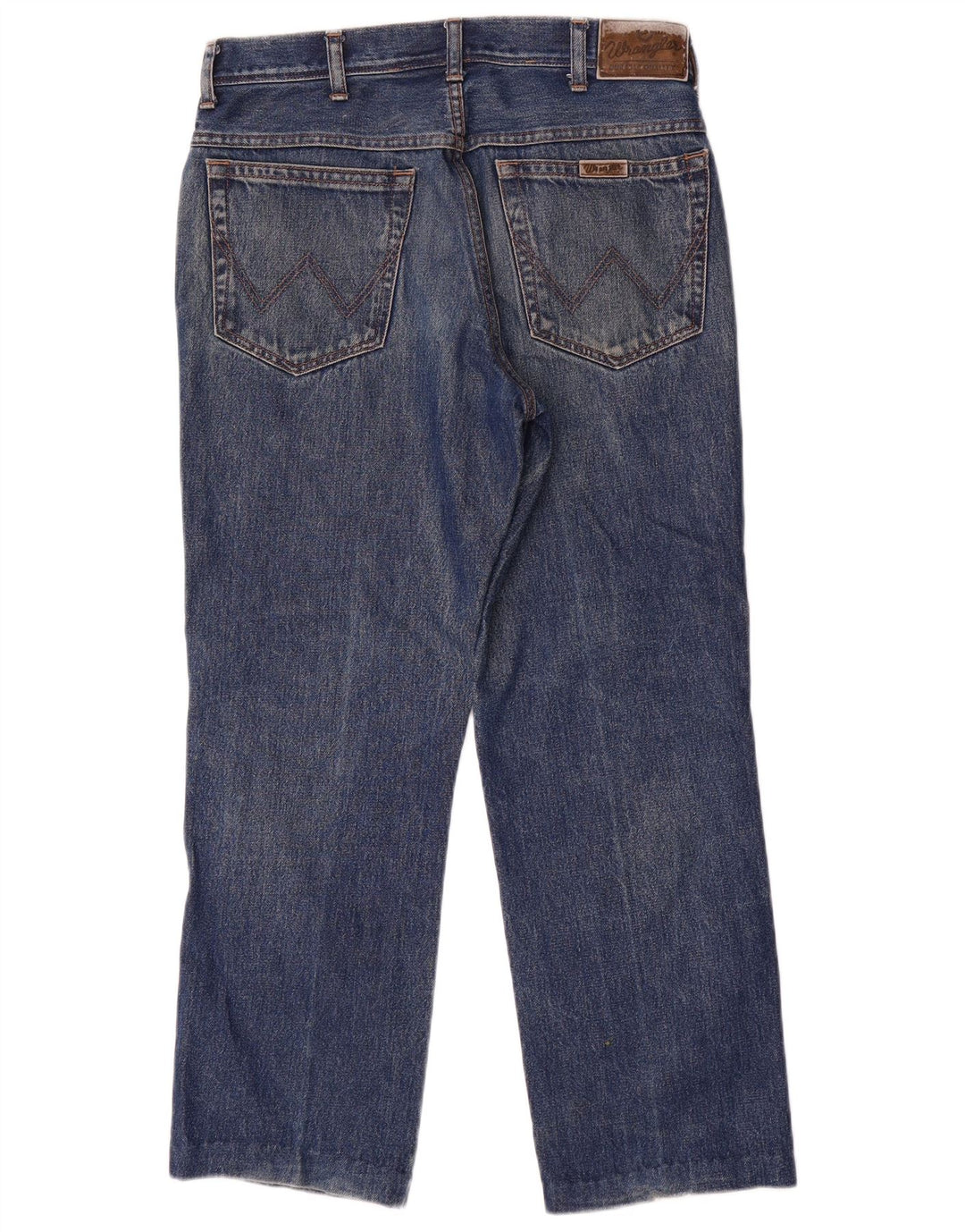 Wrangler Herre Regular Fit Straight Jeans W32 L27 Blå Bomuld