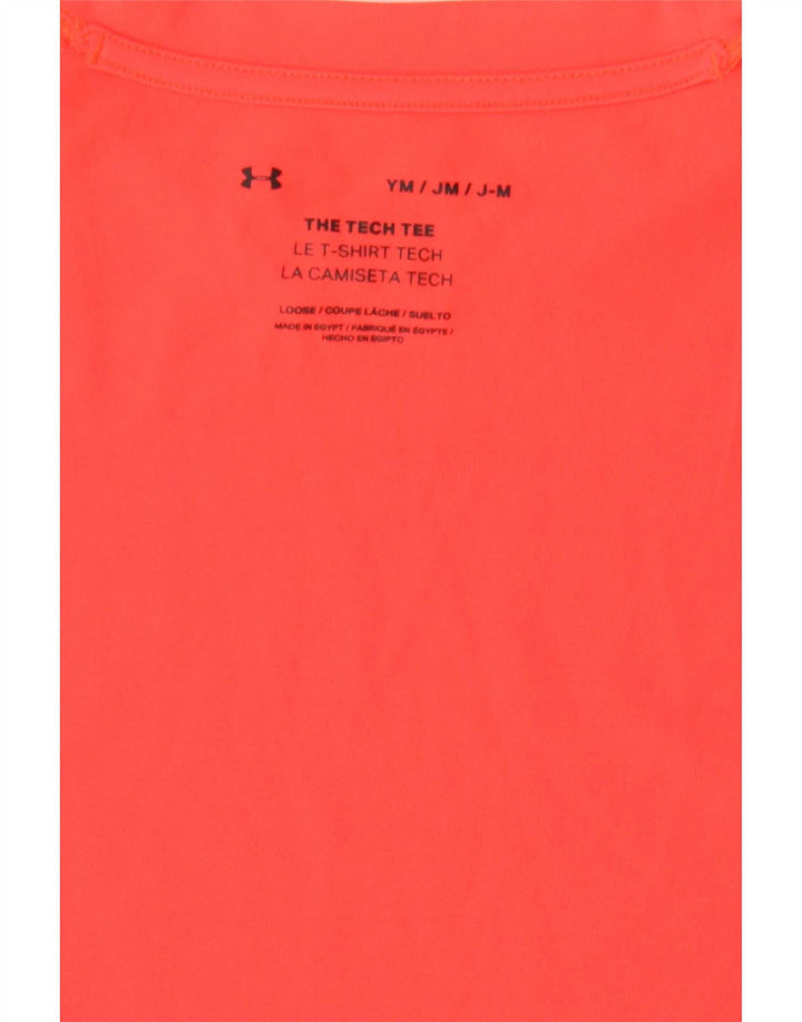 Under Armour Boys Grafisk T-Shirt Top 9-10 år Medium Orange Colourblock