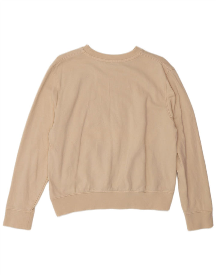 Calvin Klein Dame Grafisk Oversized Sweatshirt Jumper UK 10 Small Beige