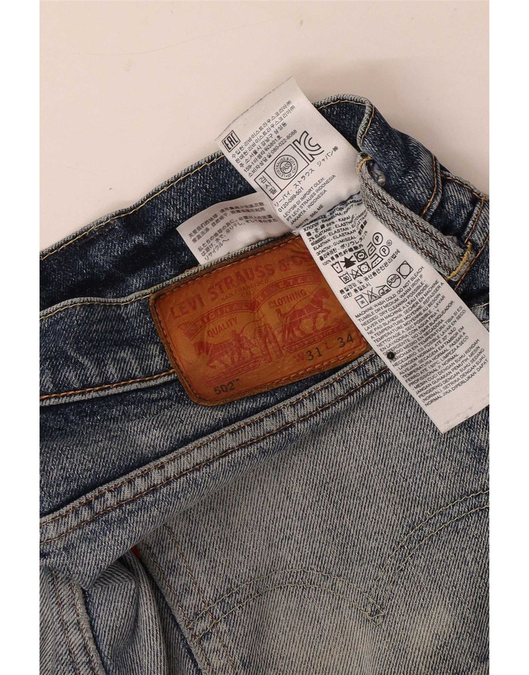 Levi's Herre 502 tilspidsede jeans W31 L34 blå bomuld