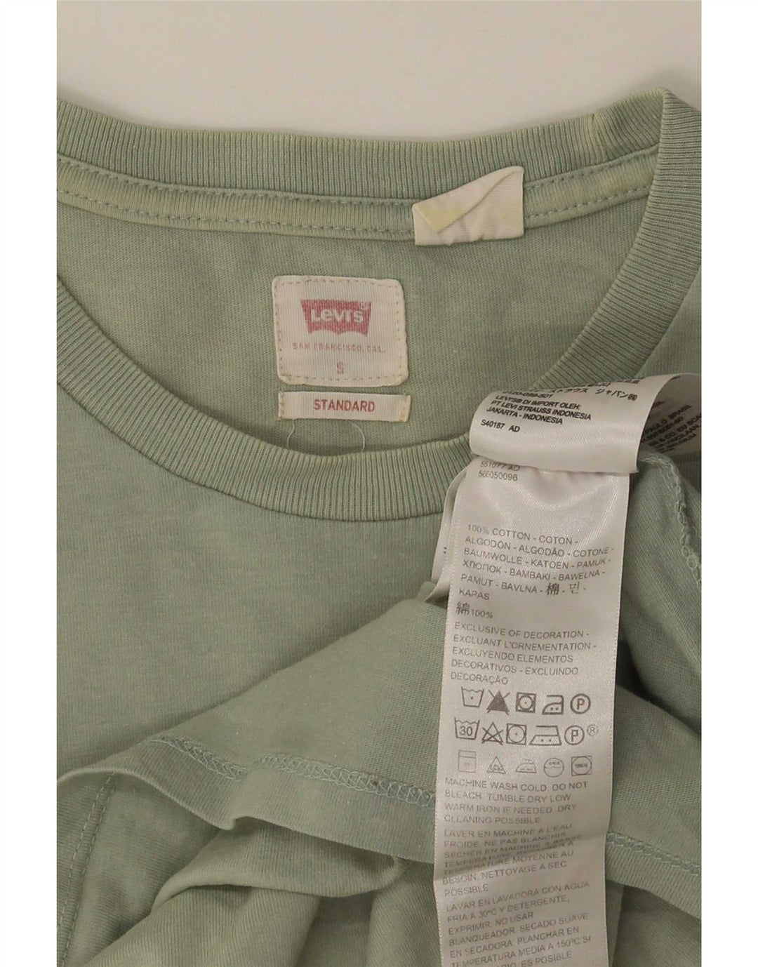 Levi's Herre Standard T-Shirt Top Lille Grøn Bomuld