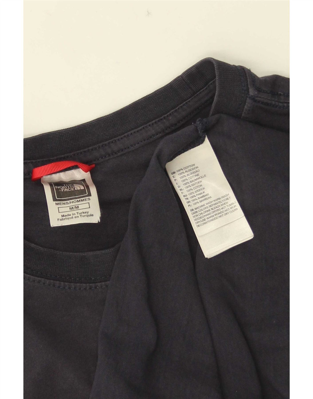 The North Face Herre grafisk T-shirt Top Medium Marineblå Bomuld