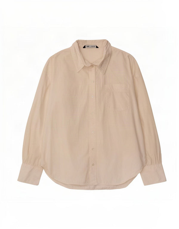 Zara Dame Oversized skjorte UK 14 Medium White Bomuld