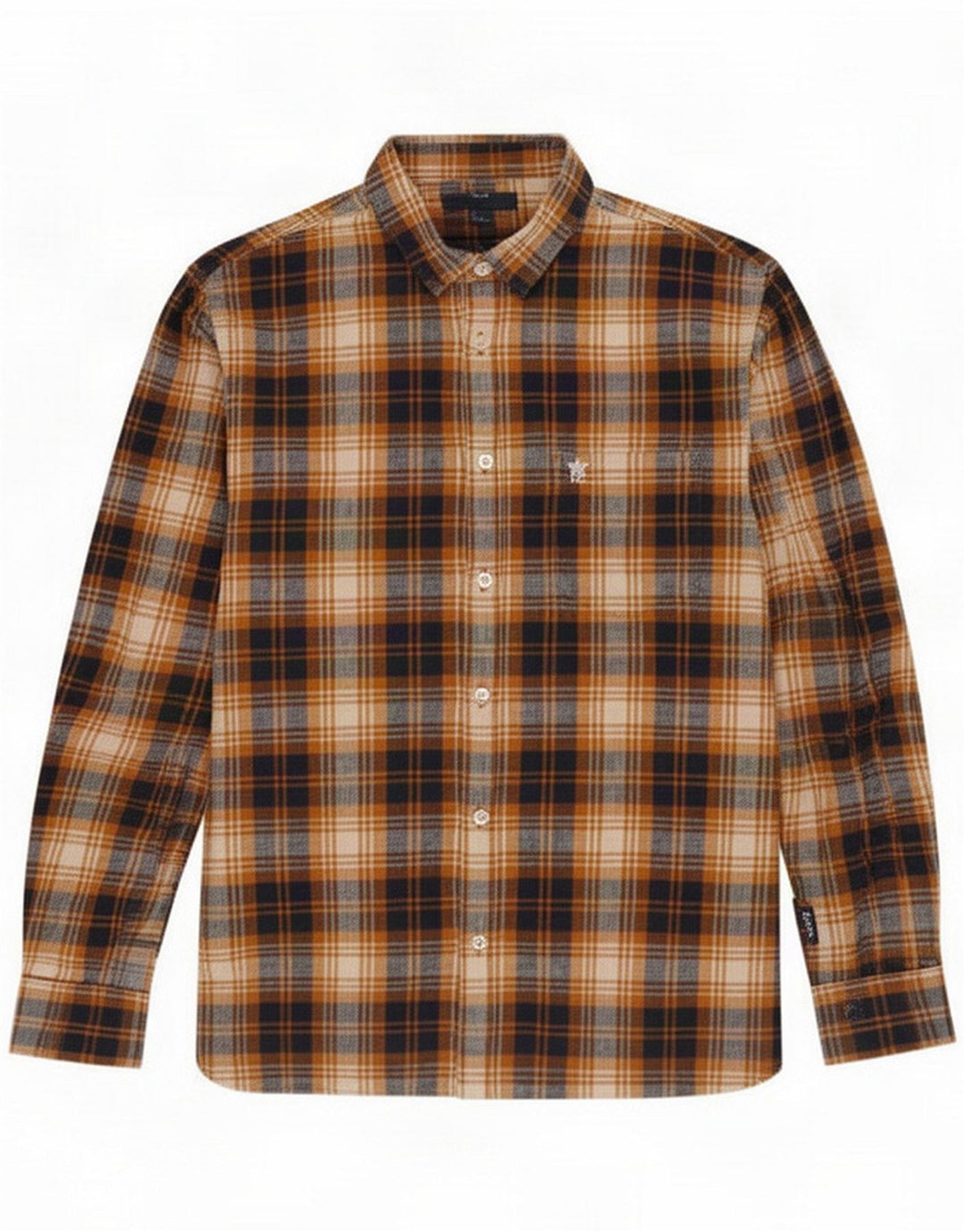 French Connection Herre Flanelskjorte Medium Brun Ternet Bomuld