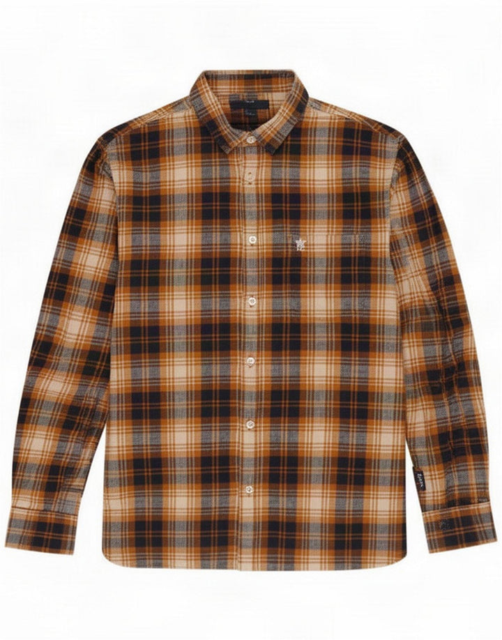 French Connection Herre Flanelskjorte Medium Brun Ternet Bomuld