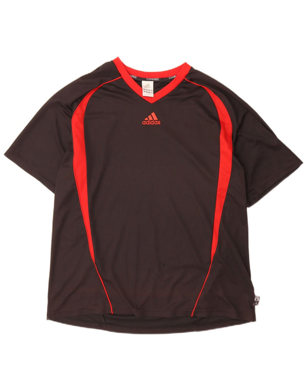 Adidas Herre Climalite T-Shirt Top XL Sort Colourblock Polyester