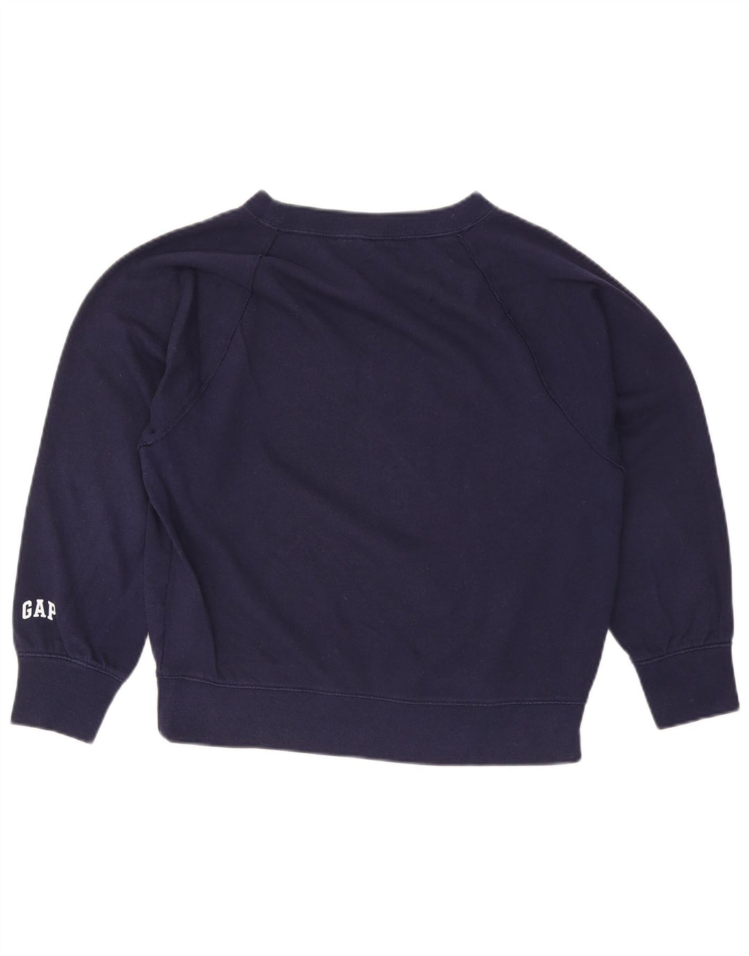 Gap Dame Oversized Grafisk Sweatshirt Jumper UK 10 Small Navy Blue Bomuld