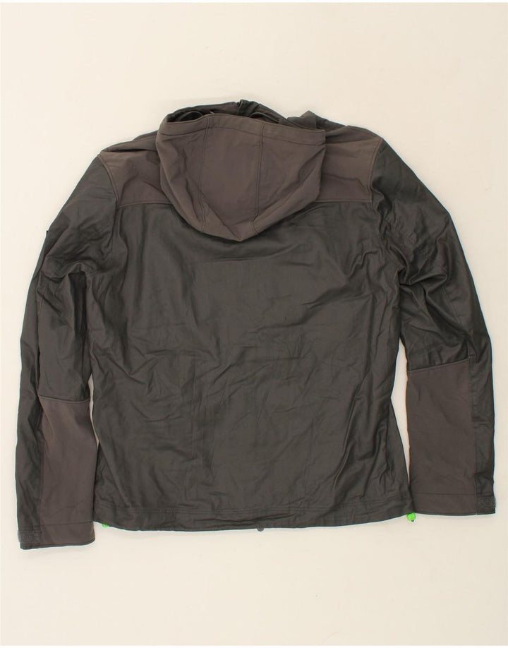SUPERDRY Womens Windtrekker Windbreaker Jacket UK 18 XL Grey Colourblock Vintage Superdry and Second-Hand Superdry from Messina Hembry 