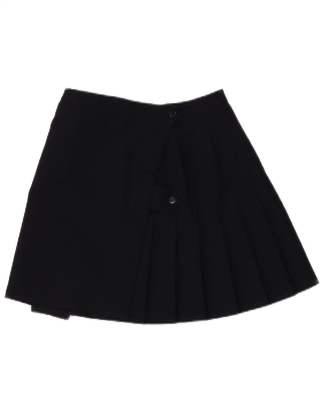 Vintage dame mini plisseret nederdel UK 10 Small Navy Blue