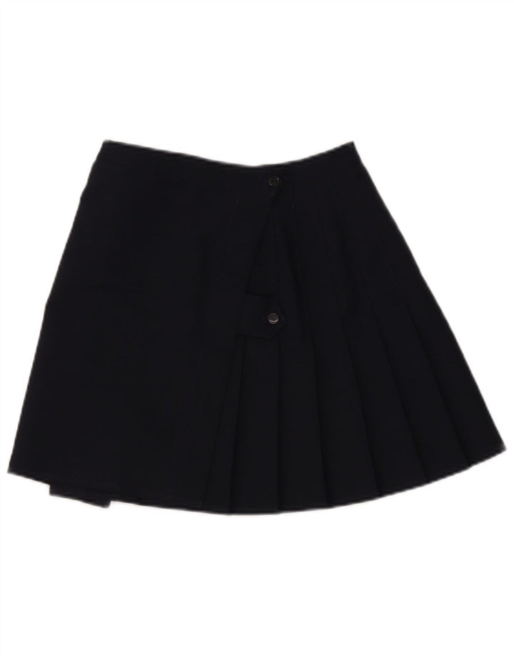 Vintage dame mini plisseret nederdel UK 10 Small Navy Blue
