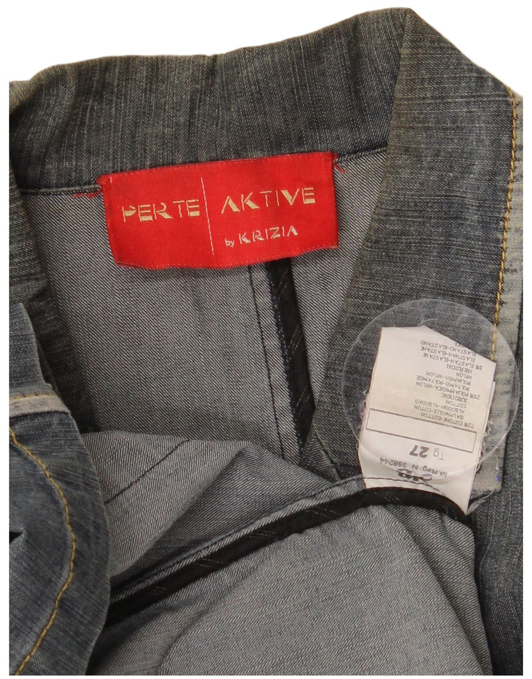 PERTE BY KRIZIA Dame 3-knaps denim blazerjakke UK 14 Large Blue