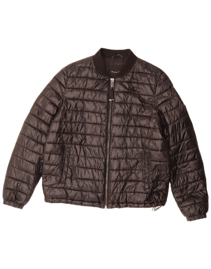 Massimo Dutti Dame Polstret Jakke UK 16 Stor Sort Polyester