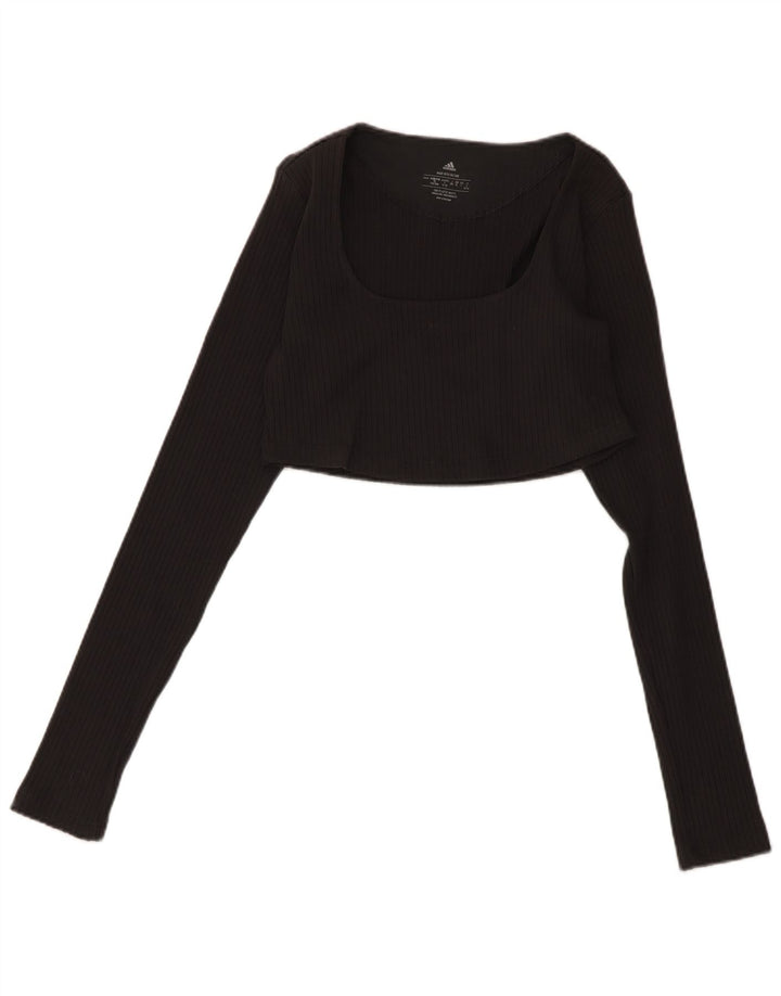 Adidas Langærmet Crop Top til kvinder DK 14 Stor Grå