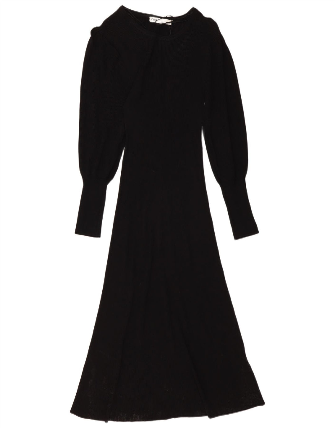 ZARA Dame Jumper Dress UK 6 Small Black Viscose