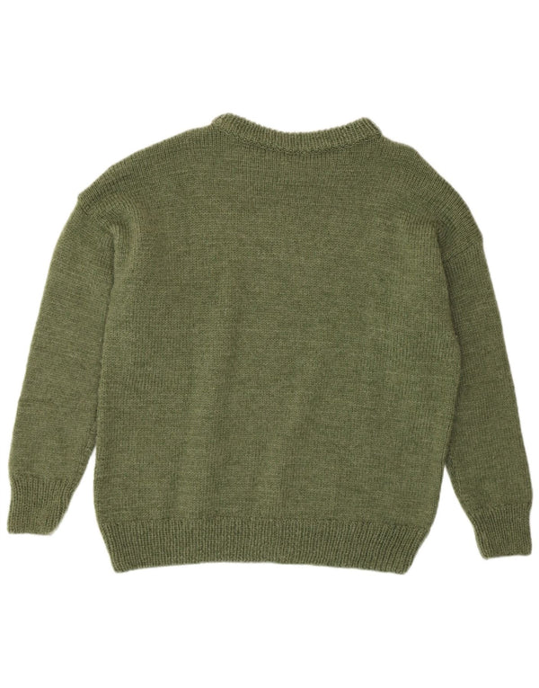 VINTAGE Herre sweater med rund hals, stor grøn