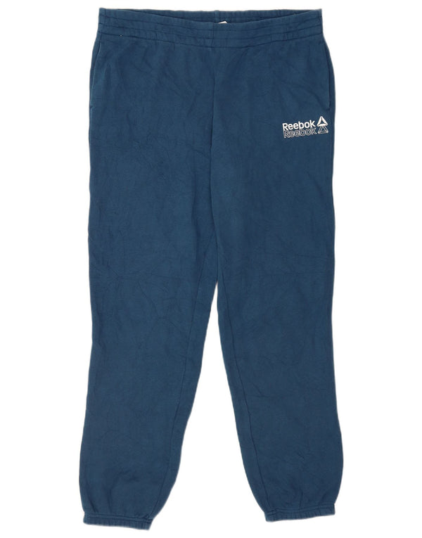 Reebok Dame træningsdragt Bukser Joggers UK 14 Large Navy Blue Cotton