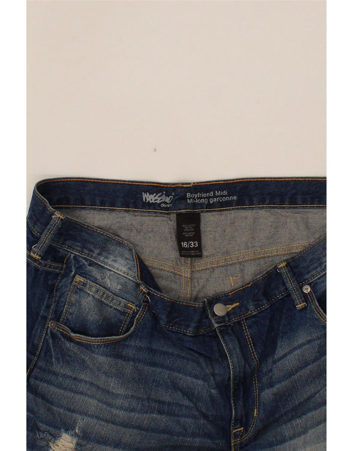 MOSSIMO Womens Boyfriend Distressed Denim Shorts US 16 2XL W40  Blue Vintage Mossimo and Second-Hand Mossimo from Messina Hembry 