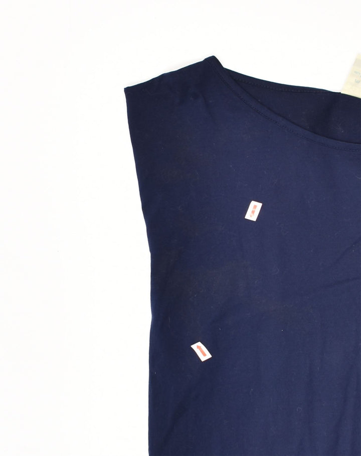 YESSICA Womens Blouse Top IT 46 Large Navy Blue Cotton | Vintage Yessica | Thrift | Second-Hand Yessica | Used Clothing | Messina Hembry 