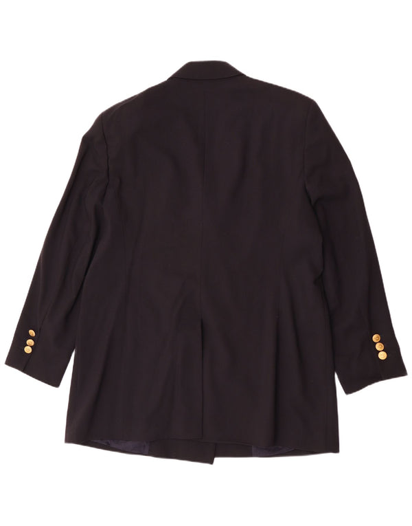 Jobis Dame Longline Double Breasted Blazer Jacket UK 14 Medium Navy Blue