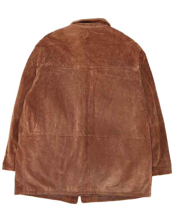 Vintage herre ruskindsjakke str. 60 3XL brunt læder