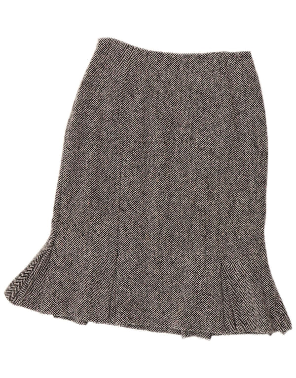Hobbs Womens Peplum Skirt UK 10 Small W26 Grå sildebensuld