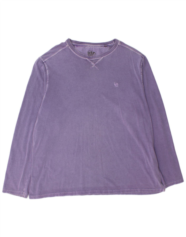 Fat Face Herre Top Langærmet 2XL Lilla Bomuld