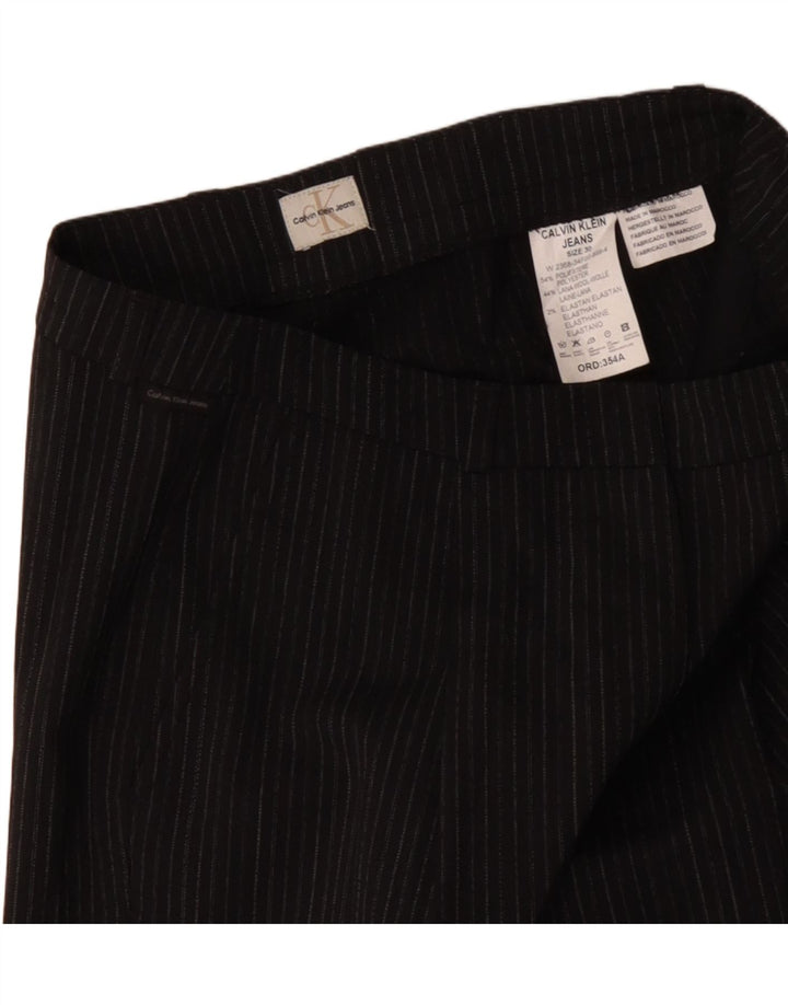 CALVIN KLEIN lige chinobukser til kvinder W30 L31 grå stribet polyester