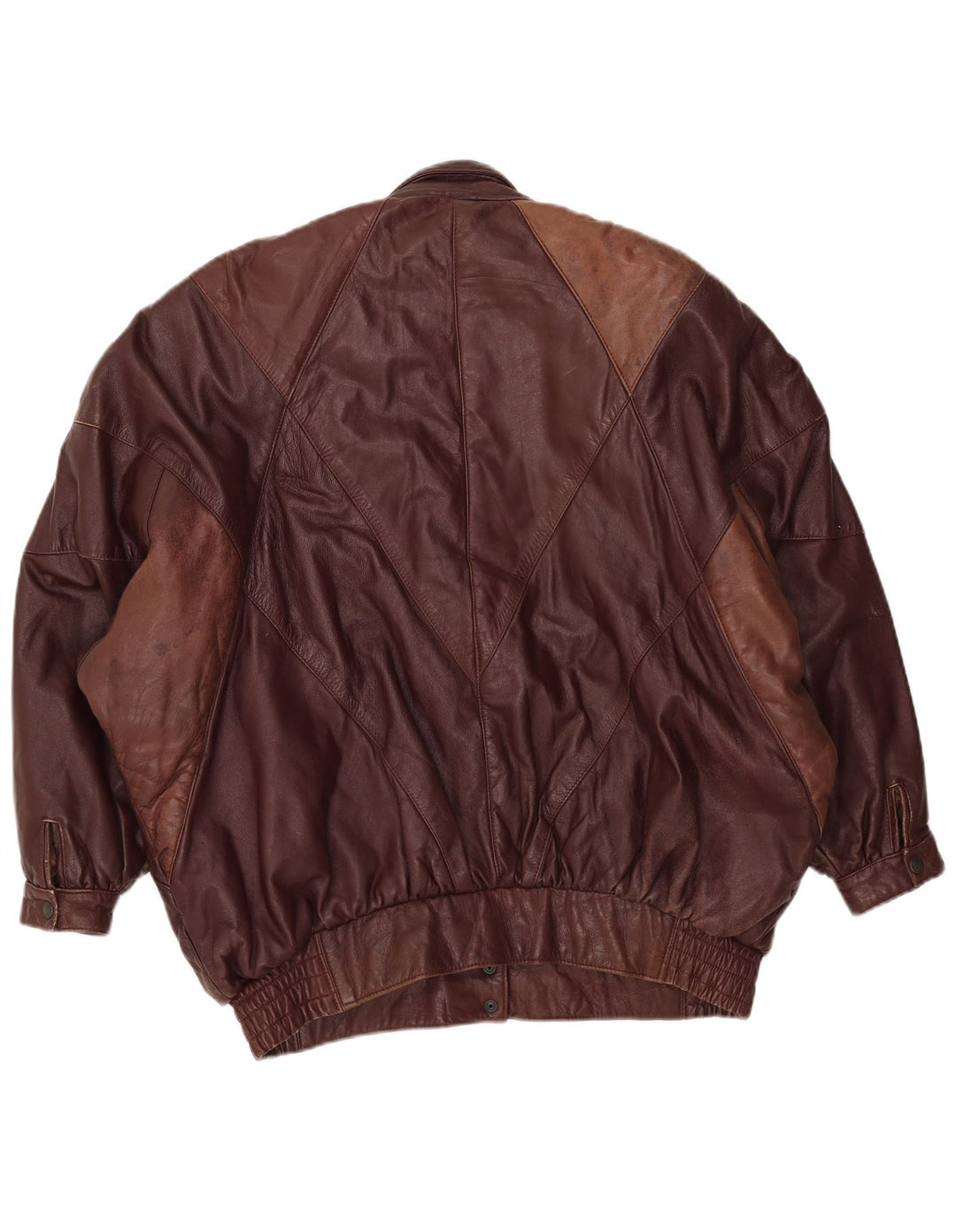 Vintage oversize læderjakke til kvinder EU 38 medium brunt læder