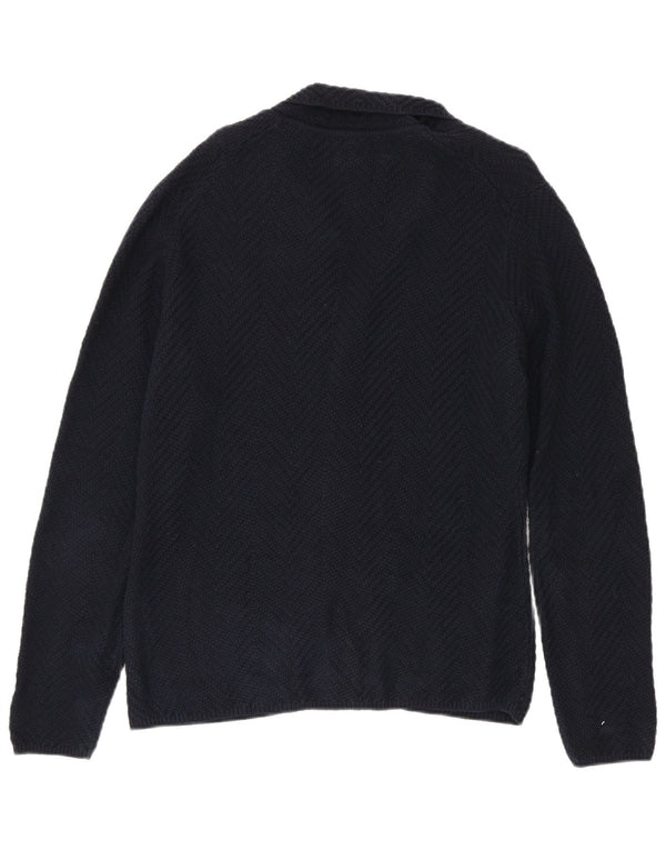 Massimo Dutti Herre Cardigan Sweater Medium Marineblå Bomuld