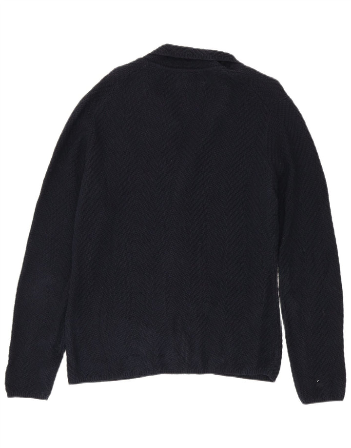 Massimo Dutti Herre Cardigan Sweater Medium Marineblå Bomuld