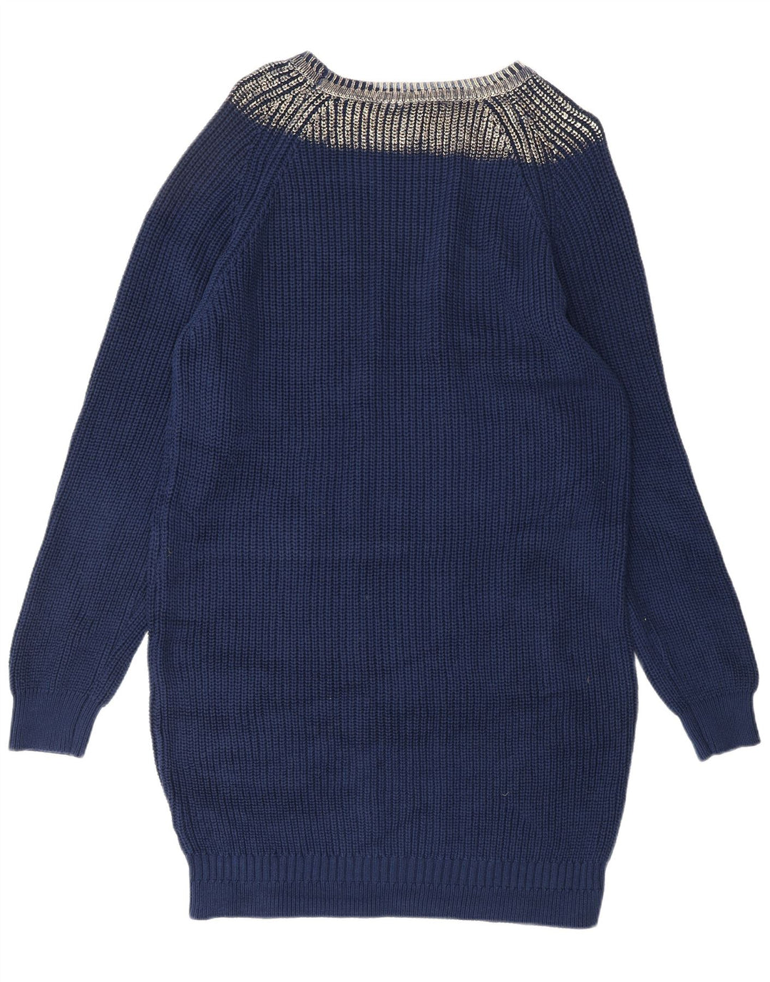 VINTAGE Womens Jumper Dress IT 42/44 Medium Navy Blue Colourblock